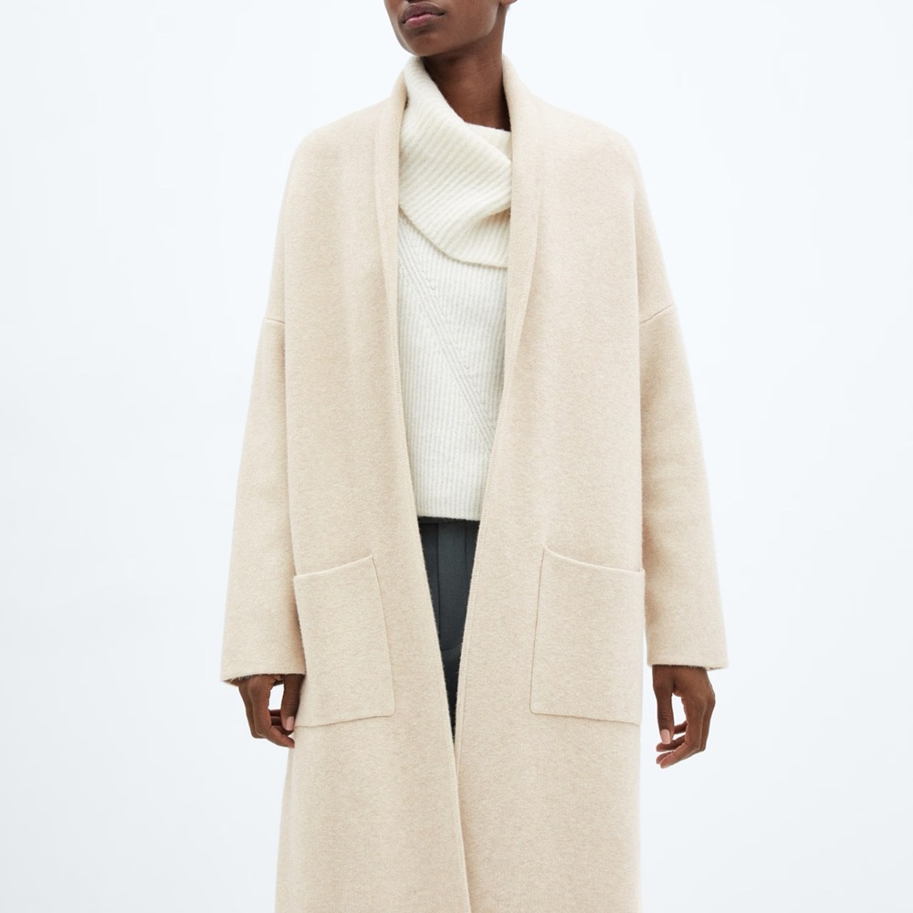 Mango Long Knitted Coat size Small